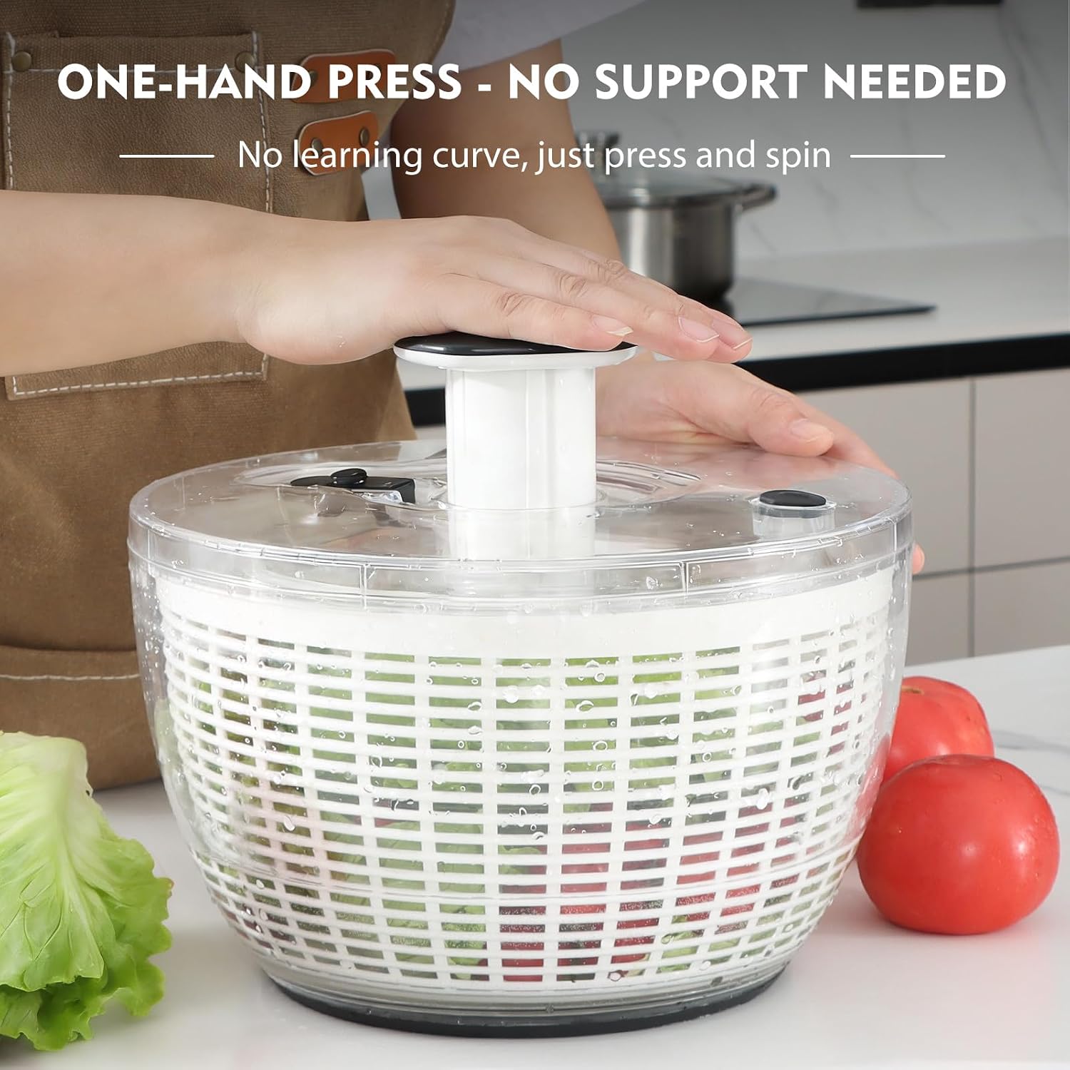 Salad Spinner - 6.3 QT Salad Spinner With Fully