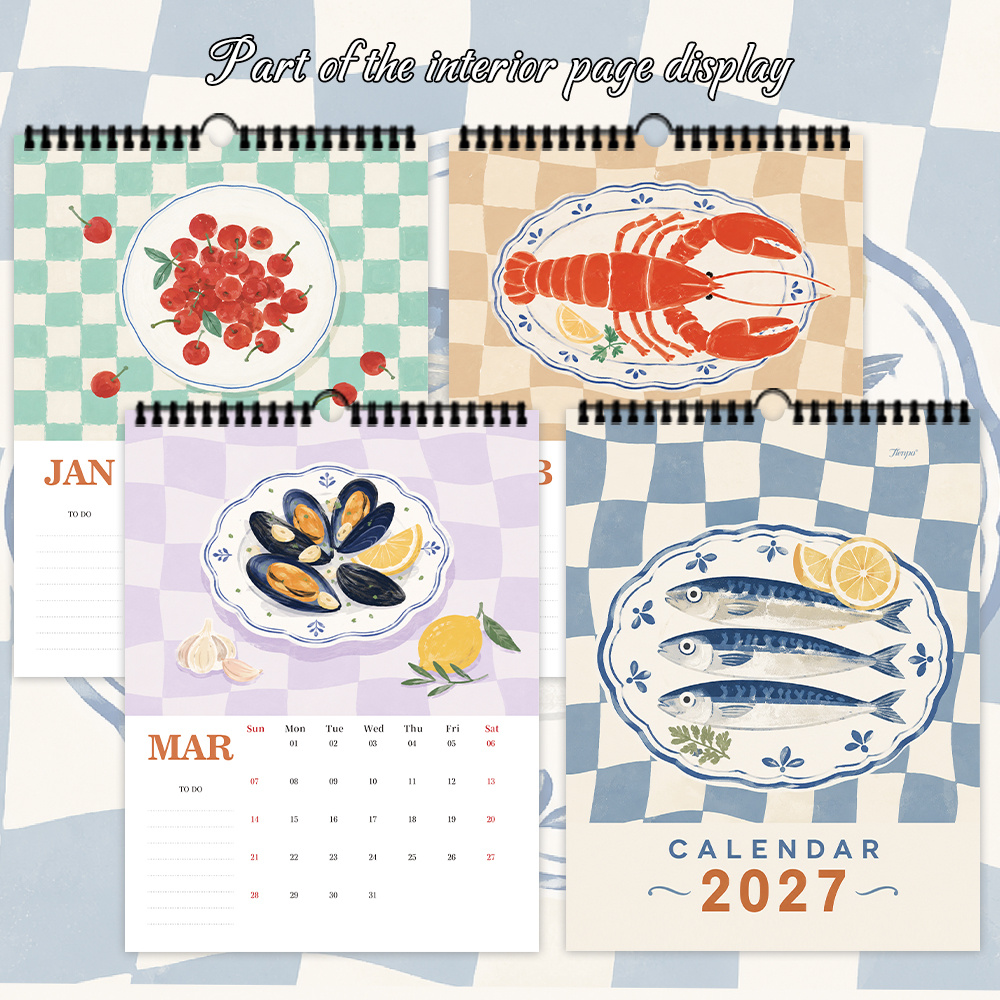 Kitchen Gadgets Gift - 1pc 2027 Wall Calendar, Literary Kitchen
