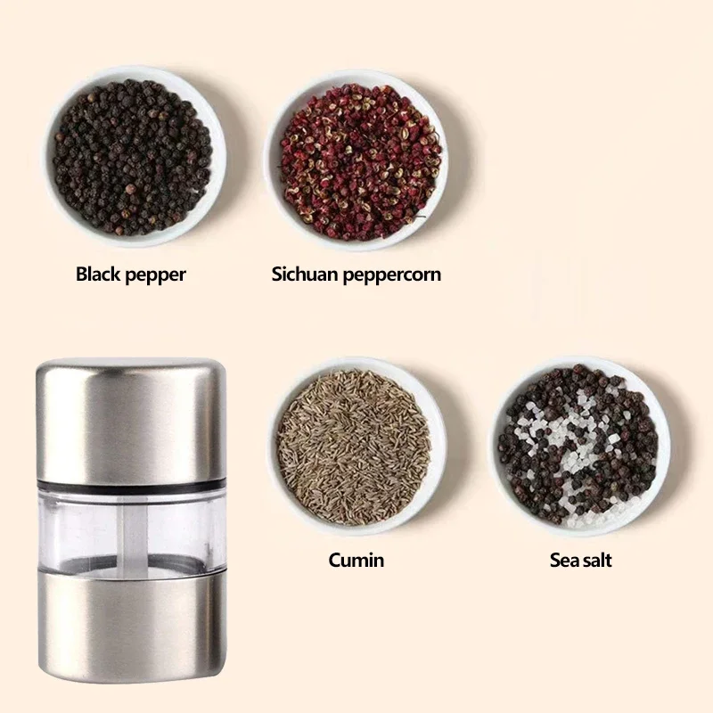 Kitchen Gadgets Essential - 1pcs Stainless Steel Pepper Grinder Manual