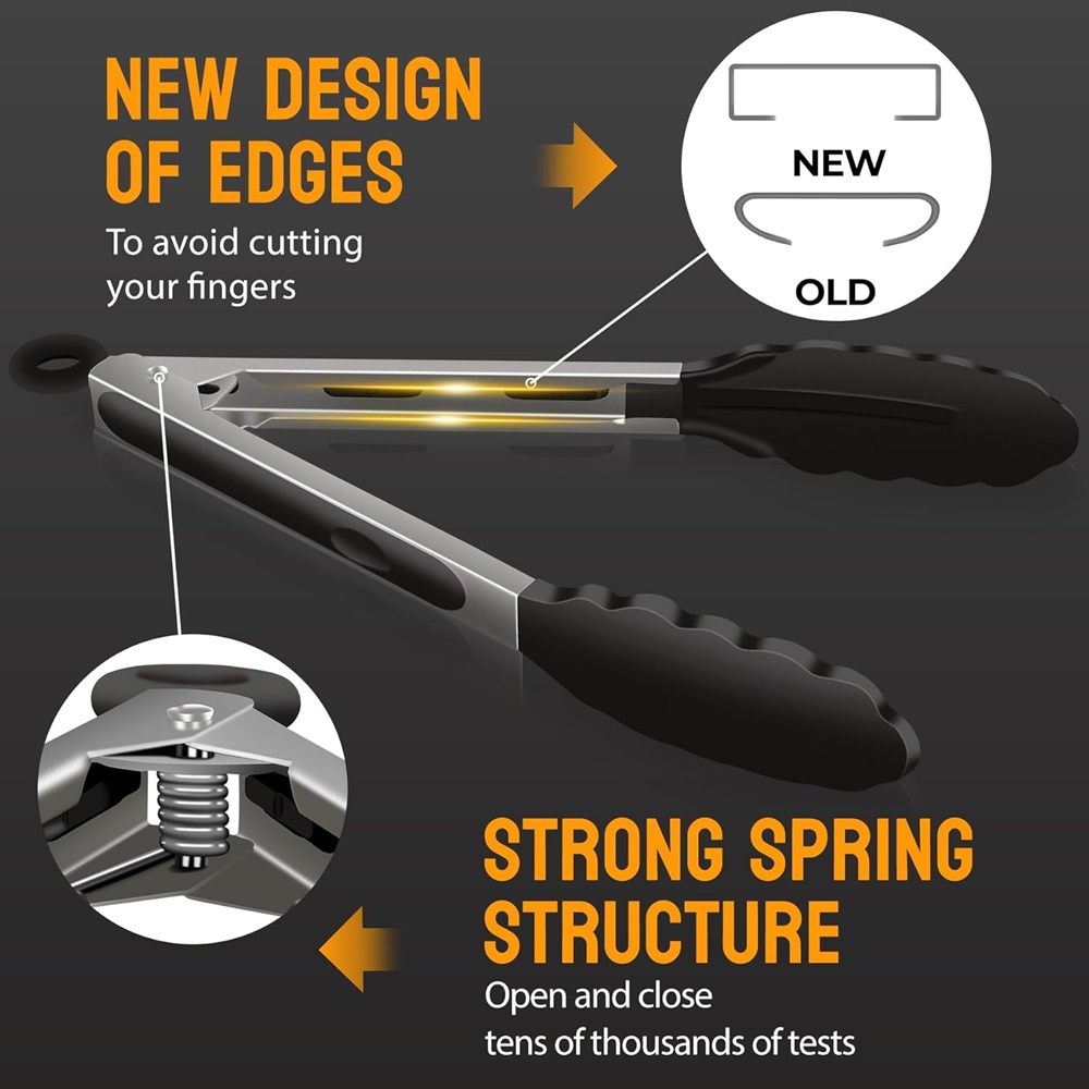 Silicone BBQ Grilling Tongs Ki - Kitchen Gadgets Gift review and price
